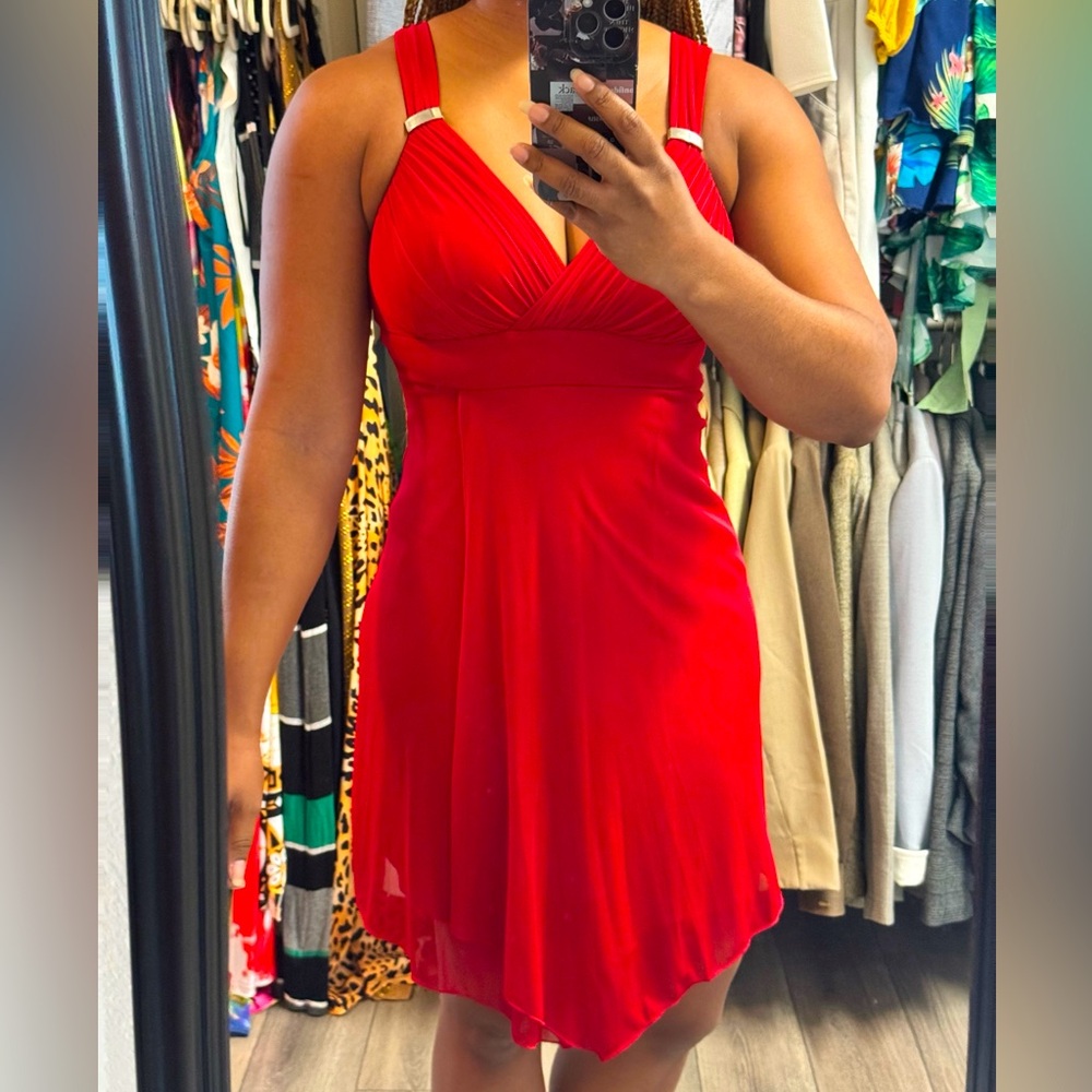 Red party dress